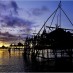 Banten, : sunrise di pantai pangandaran