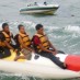 Lampung, : pantai duta wisata banana boat