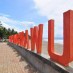 Lampung, : pantai karang hawu sukabumi