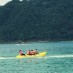 Kepulauan Riau, : banana boat di pantai lampuuk