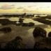 Bali, : suasana senja pantai batu mejan 