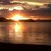 Papua, : pemandangan matahari tenggelam