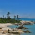 Lampung, : pesisir pantai batu bedaun