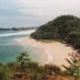 Lombok, : pantai ngandong dari atas bukit