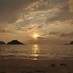 Lombok, : sunset di panti tanjung nipah