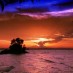 Banten, : Panorama sunset di Pantai Melawai