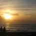 Bali, : Sunset di pantai Purnama