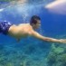 DKI Jakarta, : kesenangan saat berenang di Pantai Baloiya