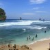 Jawa Timur , Pantai Goa Cina, Malang – Jawa Timur : pemandangan pantai dari atas