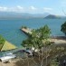 Maluku, : pemandangan pantai lawata dari atas bukit