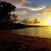Papua, : suasana senja Pantai taisk Ria