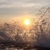 Bengkulu, : sunrise di pantai goa cina