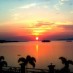 Bangka, : sunset di pantai kamali