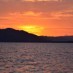 Lampung, : sunset di pantai klara
