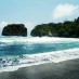 Maluku, : pemandangan di pantai licin