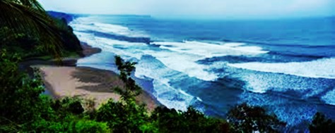 pemandangan pantai lembah putri dari atas bukit - Jawa Barat : Pantai Lembah Putri, Kalipucang – Jawa Barat.