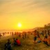 Bali, : senja di pantai citepus