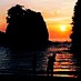 Banten, : sunset di pantai licin